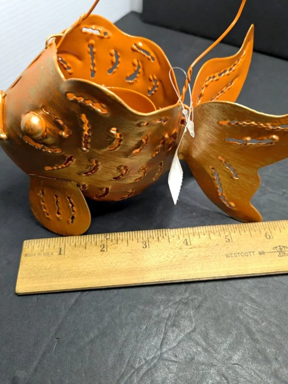 Metal Seahorse & Goldfish Tealight Candle Holders Handcrafted Whimsical Beach